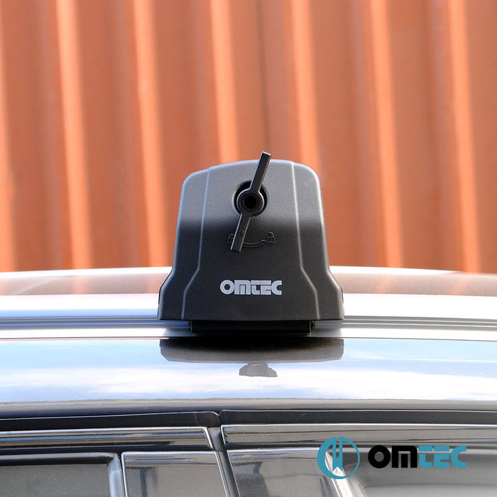 Roof Bar (Elegance-V2) Black 2 Pcs. Alu. - Audi A6 - SW 4K  - (2018-)