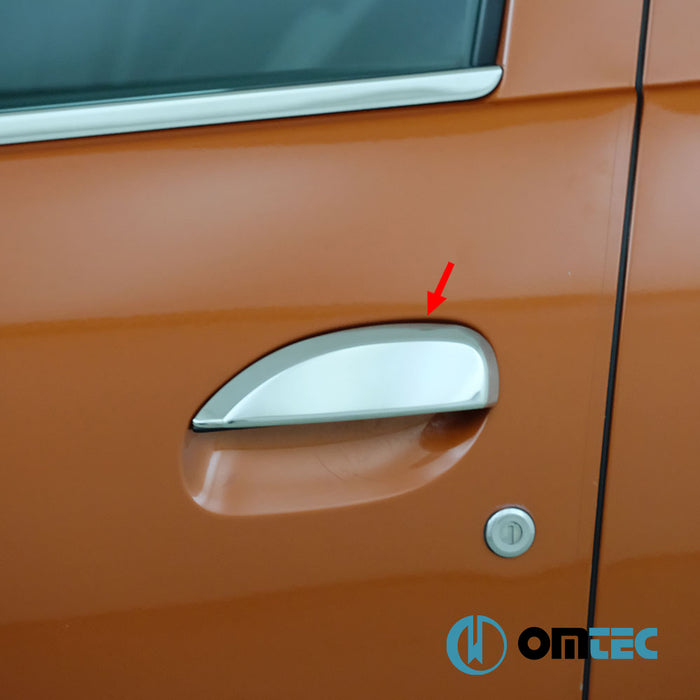 Poignée de porte - Caches chromés en inox (Brillant) 4 Portes 4 Pcs. - Dacia Sandero - HB 5D B52 - (2012 - 2020)