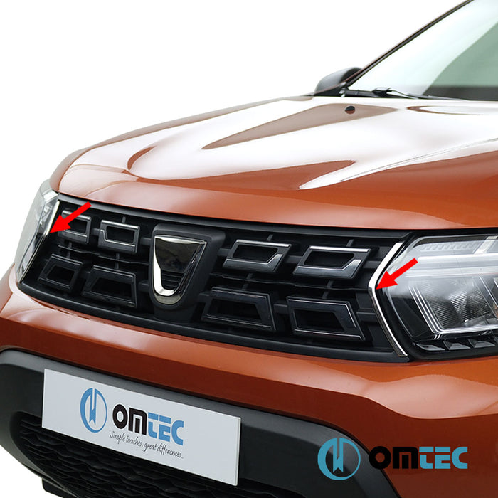 Ön Panjur Çıtası 2 Prç P.Çelik (Taşlı) - Dacia Duster - SUV HM - (2018 - 2024)