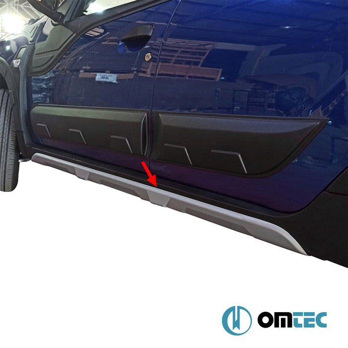 Side Skirts 2 Pcs. (ABS-Silver) - Dacia Duster - SUV HM  - (2018-2024)