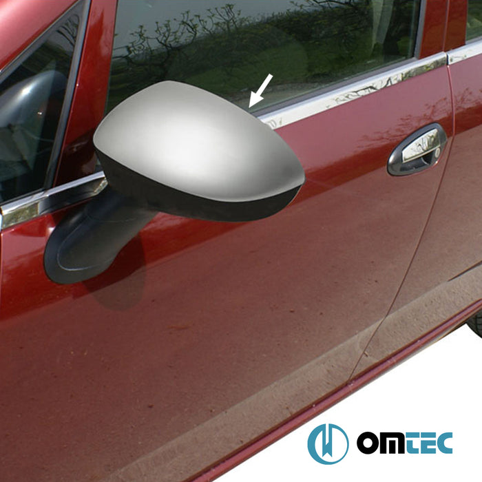 Rétroviseur - Coquilles chromées en inox - 2 pièces (Matt) - Fiat Linea - SD 323  - (2007-2018)