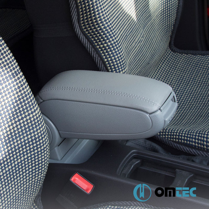 Armrest Box V1 (Leatherette+ABS Adapter) Gray - Fiat Fiorino - MVN 225 PRE-FL - (2008 - 2015)