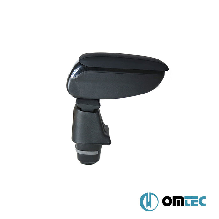 Armrest Box V2 (Leatherette+Sliding+ABS Adapter) Black - Fiat Fiorino - MVN 225 PRE-FL - (2008 - 2015)