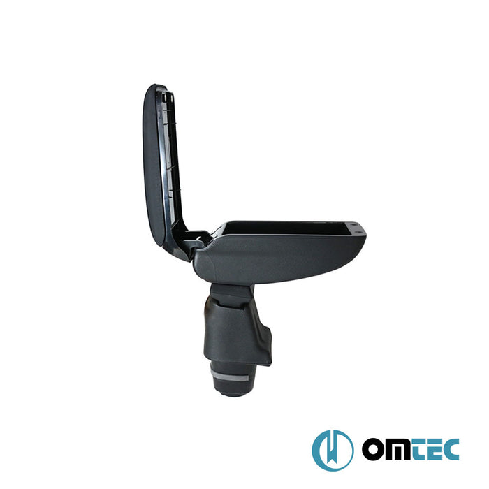 Armrest Box V2 (Leatherette+Sliding+ABS Adapter) Black - Fiat Fiorino - MVN 225 PRE-FL - (2008 - 2015)