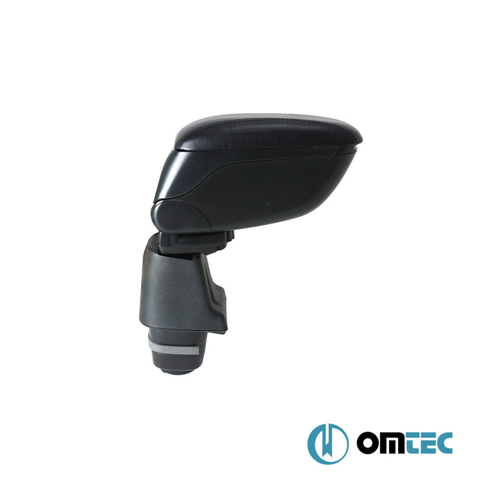 Armrest Box (Leatherette+Sliding+ABS Adapter) Black - Fiat Fiorino - MVN 225 PRE-FL - (2008 - 2015)