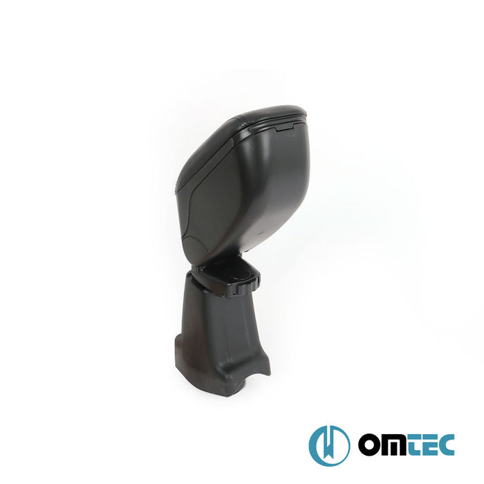 Armrest Box (Leatherette+Sliding+ABS Adapter) Black - Fiat 500C - CB 312 PRE-FL - (2007 - 2015)