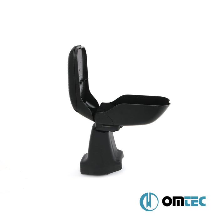 Armrest Box (Leatherette+Sliding+ABS Adapter) Black - Fiat 500C - CB 312 PRE-FL - (2007 - 2015)