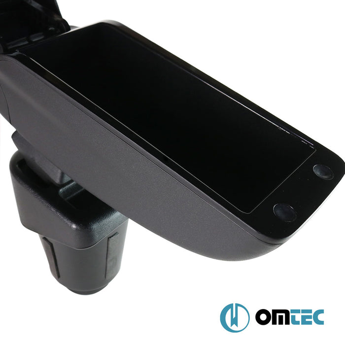 Armrest Box V2 (Leatherette+Sliding+ABS Adapter) Black - Fiat 500L - MPV 351 PRE-FL - (2013 - 2018)