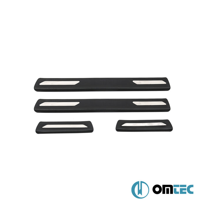 Seuil de porte - Line : Baguettes chromées en inox et ABS - 4 pièces - Fiat Egea - HB 5D 356  - (2015-)