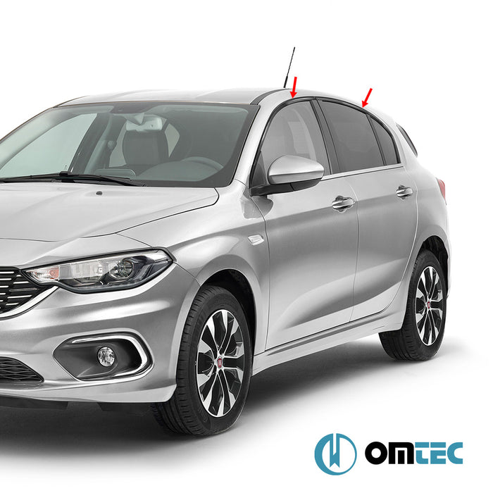 Cam Çerçevesi 4 Prç. Üst Çıtalar P.Çelik (Siyah) - Fiat Egea - HB 5D 356 - (2015 - )