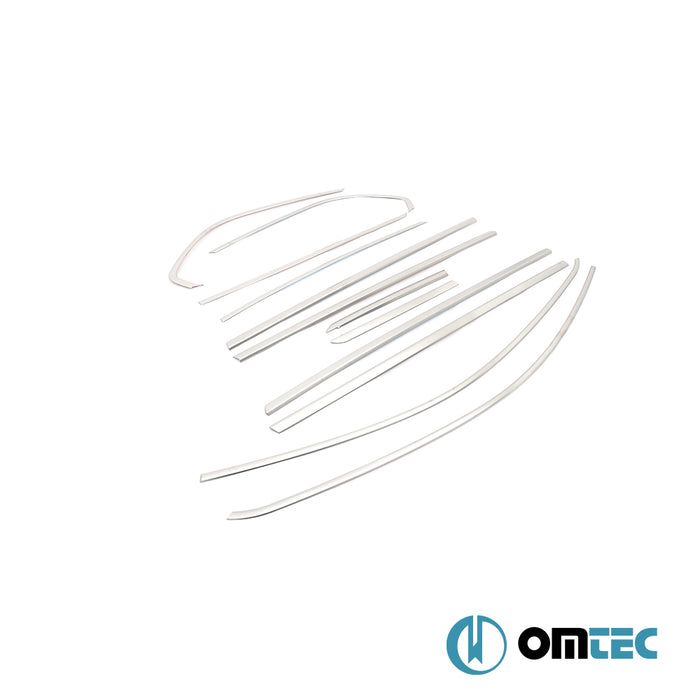 Contours de vitre latèrale - Baguettes chromées en inox - 12 pièces (effet brossé) - Fiat Egea - SW 356  - (2015-)