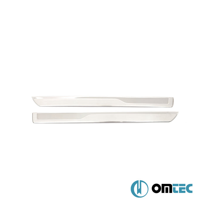 Seuil de porte - Line : Baguettes chromées en inox - 2 pièces (effet brossé) - Fiat Egea Cross - SUV I  - (2020-)