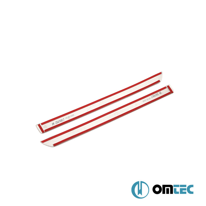 Seuil de porte - Line : Baguettes chromées en inox - 2 pièces (effet brossé) - Fiat Egea Cross - SUV I  - (2020-)