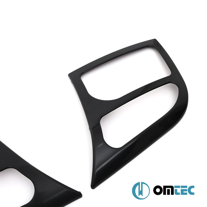 Phares - Garniture en ABS Piano Black - 2 Pcs - Ford Transit Connect - MVN P65  - (2002-2014)