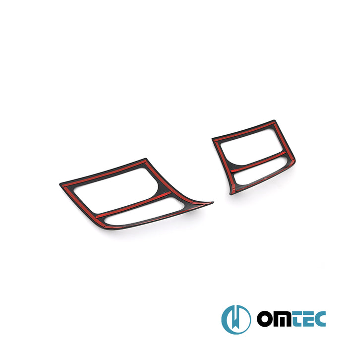 Phares - Garniture en ABS Piano Black - 2 Pcs - Ford Transit Connect - MVN P65  - (2002-2014)