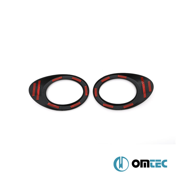 Fog Light Rim 2 Pcs. Piano Black - Ford Transit Connect - MVN P65  - (2002-2014)