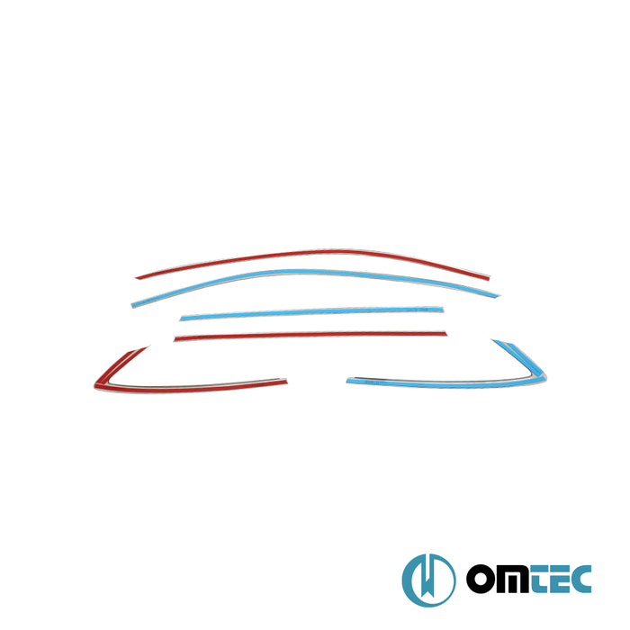 Vitres latérales - Baguettes supérieures chromées en inox (Brillant) - 6 pièces - Ford Focus - SW IV  - (2018-)