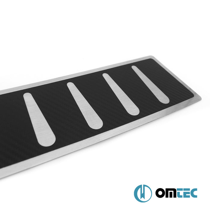 Carbon Foiled Plain Rear Bumper Sill Cover S.Steel - Ford Tourneo Courier - MVN V769  - (2023-)