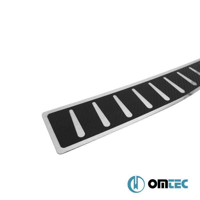 Carbon Foiled Plain Rear Bumper Sill Cover S.Steel - Volkswagen T7 Transporter - VAN T7 - (2024-)