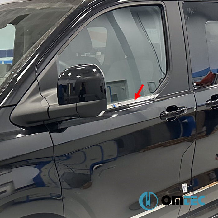 Window Trim Cover 2 Pcs. S.Steel (Gloss)  - Ford Tourneo Custom - VAN V710  - (2023-)