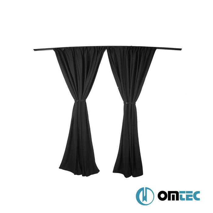 Rideaux sur Rails (Noir - Double Couche) Séparateur de Cabine - Ford Tourneo Custom - VAN V710  - (2023-)