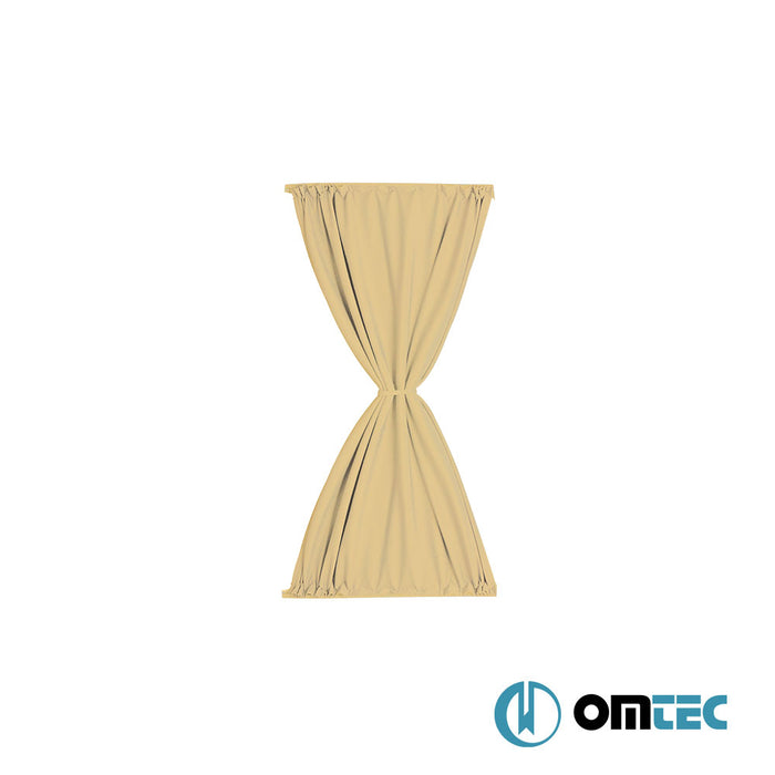 Railed Curtain (Beige - Double Layer) Rear Quarter Left (L2) - Ford Tourneo Custom - VAN V710  - (2023-)