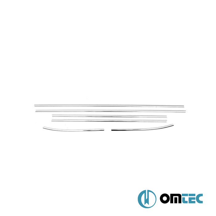 Contours de vitre latèrale - Baguettes chromées en inox- 6 pièces - Hyundai İ10 - HB 5D PA FL - (2011-2013)