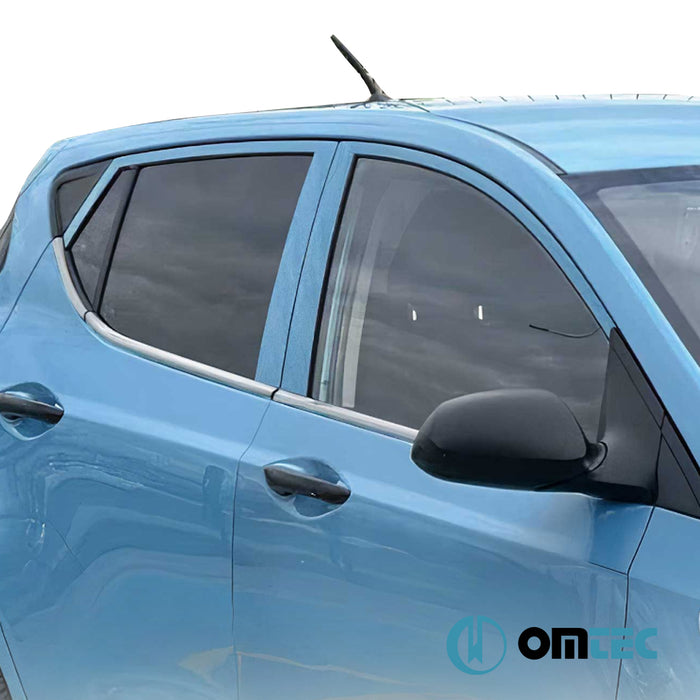 Contours de vitre latèrale - Baguettes chromées en inox- 6 pièces - Hyundai İ10 - HB 5D PA FL - (2011-2013)