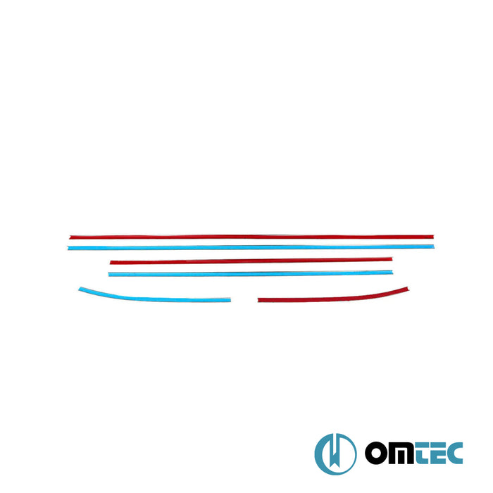 Contours de vitre latèrale - Baguettes chromées en inox- 6 pièces - Hyundai İ10 - HB 5D PA FL - (2011-2013)