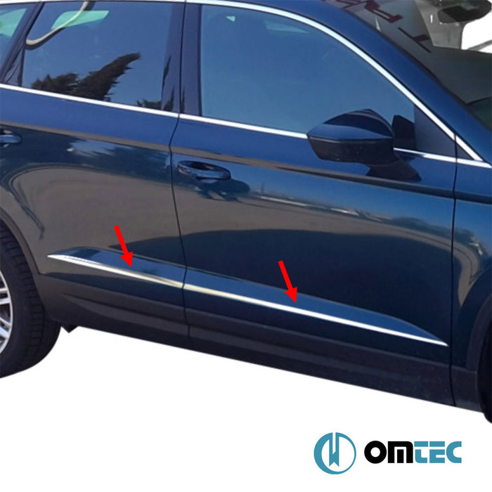 Porte latérale - Baguettes chromées en inox - 4 pièces (Brillant) - Byd Seal U Dm-İ - SUV   - (2023-)