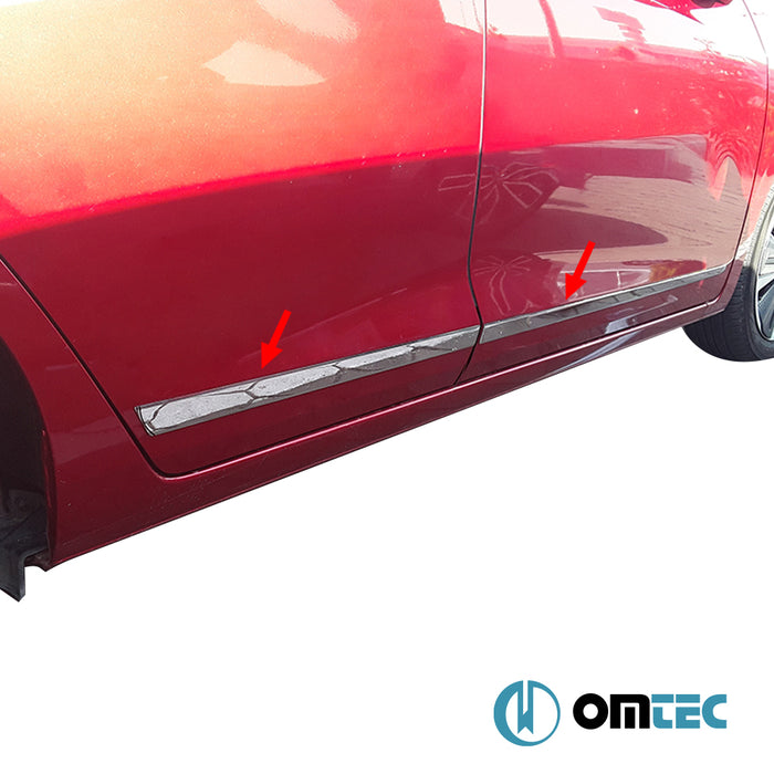 Side Door Streamer 4 Pcs. S.Steel (Gloss)  - Honda Jazz - HB 5D GR  - (2020-)