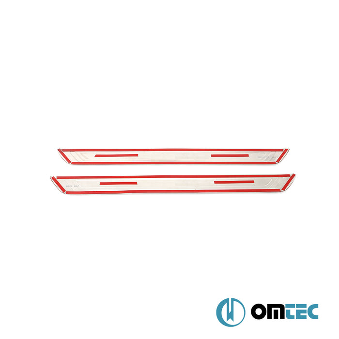 Seuil de porte : Baguettes chromées en inox- 2 pièces - Kia Cee'D - HB 5D JD  - (2012-2018)