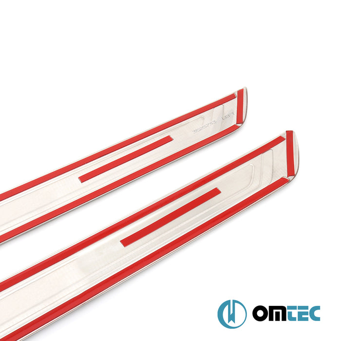 Seuil de porte : Baguettes chromées en inox- 2 pièces - Kia Cee'D - HB 5D JD  - (2012-2018)