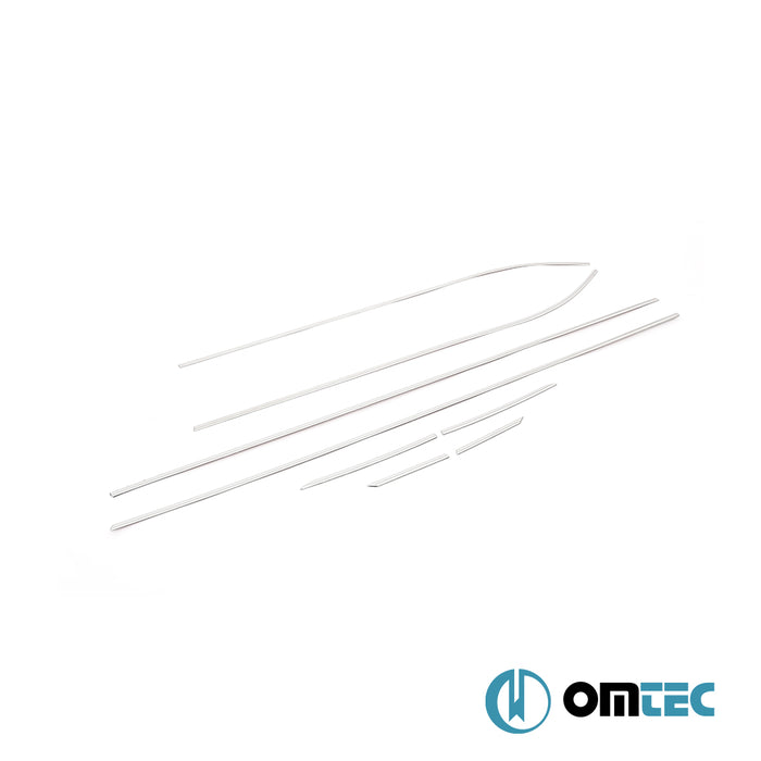 Contours de vitre latèrale - Baguettes chromées en inox- 6 pièces - Seat Leon - HB 5D 5F 1. VE 2. MAKYAJ - (2012-2017)