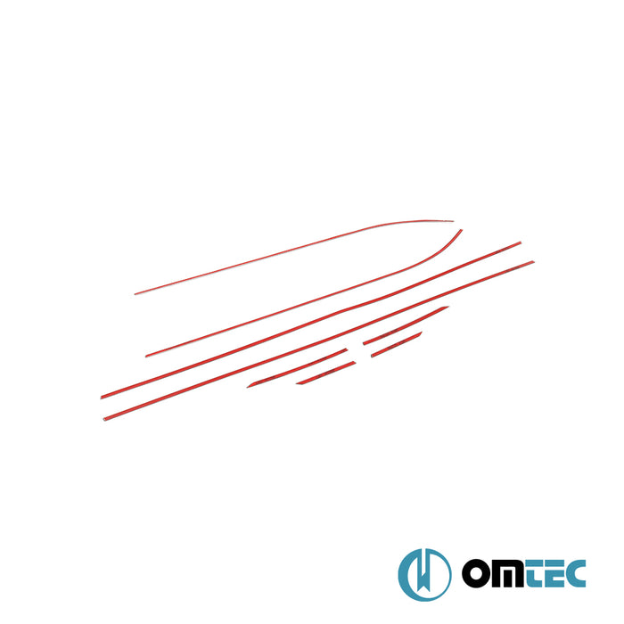 Contours de vitre latèrale - Baguettes chromées en inox- 6 pièces - Seat Leon - HB 5D 5F 1. VE 2. MAKYAJ - (2012-2017)