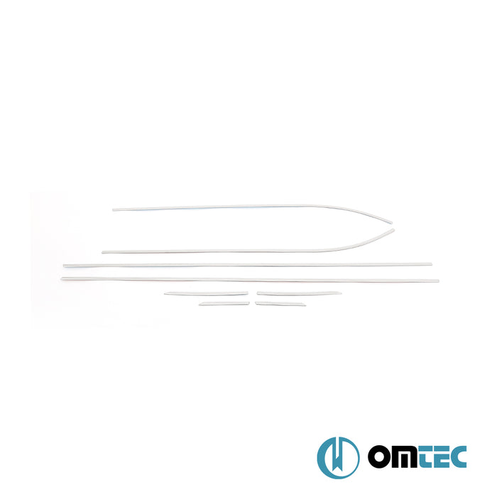 Contours de vitre latèrale - Baguettes chromées en inox- 6 pièces - Seat Leon - HB 5D 5F  - (2012-2019)