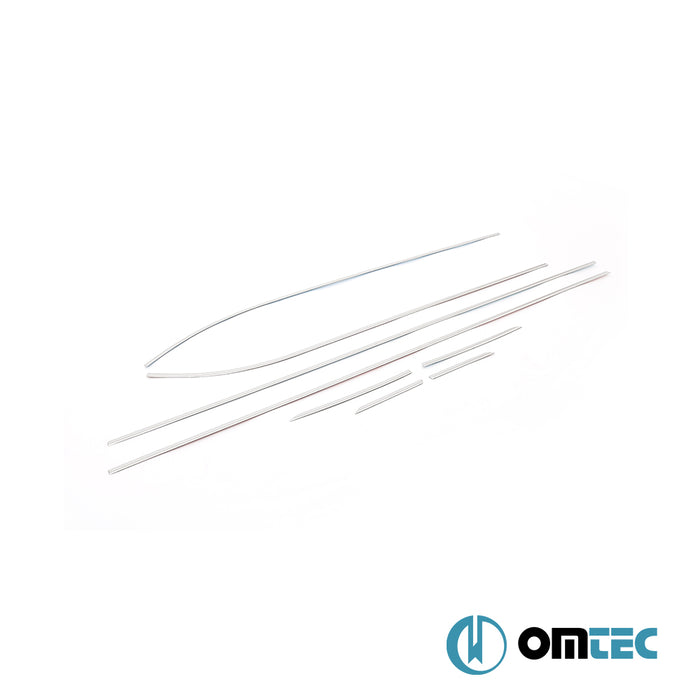 Contours de vitre latèrale - Baguettes chromées en inox- 6 pièces - Seat Leon - HB 5D 5F  - (2012-2019)