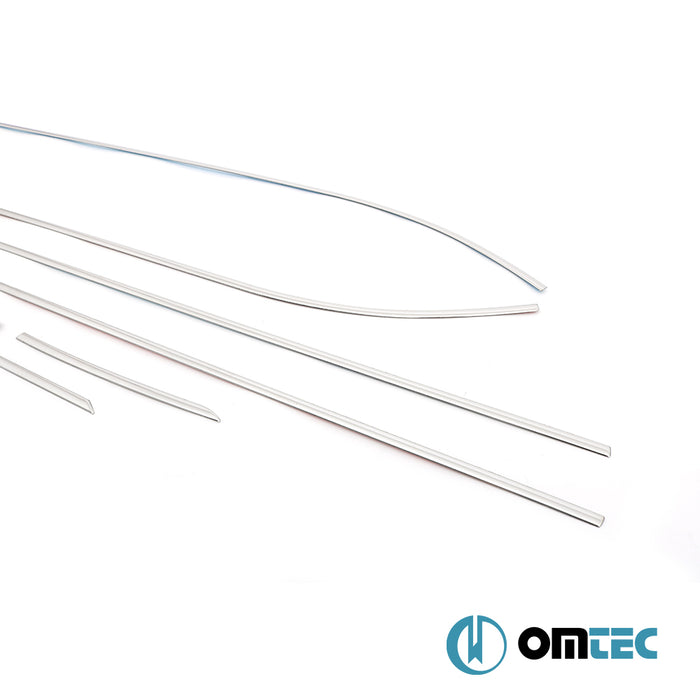 Contours de vitre latèrale - Baguettes chromées en inox- 6 pièces - Seat Leon - HB 5D 5F  - (2012-2019)