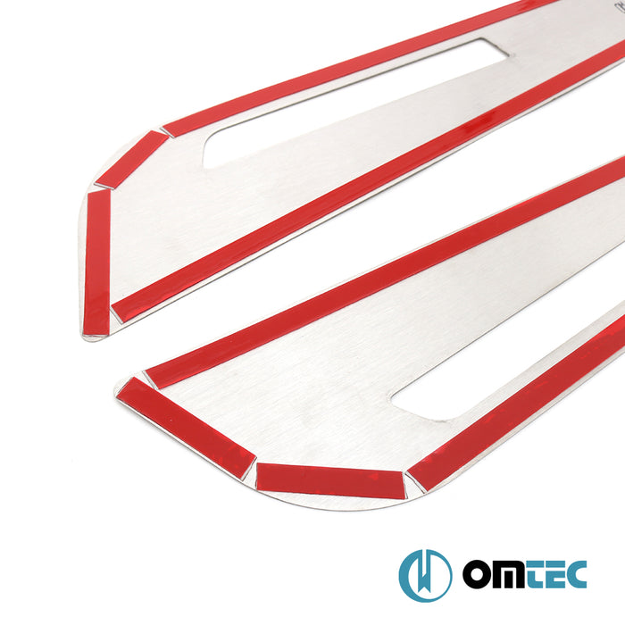 Seuil de porte : Baguettes chromées en inox- 2 pièces - Volkswagen T6 Transporter - VAN T6  - (2015-2024)