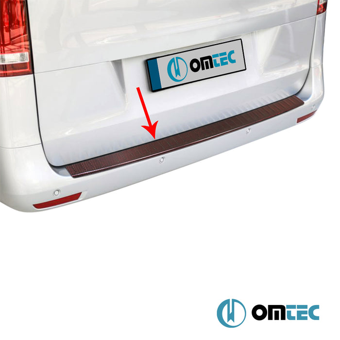 Pare chocs arrière - Seuil chromé en Fibre de Carbone (Rouge) - Mercedes-Benz Vito - VAN W447  - (2014-)