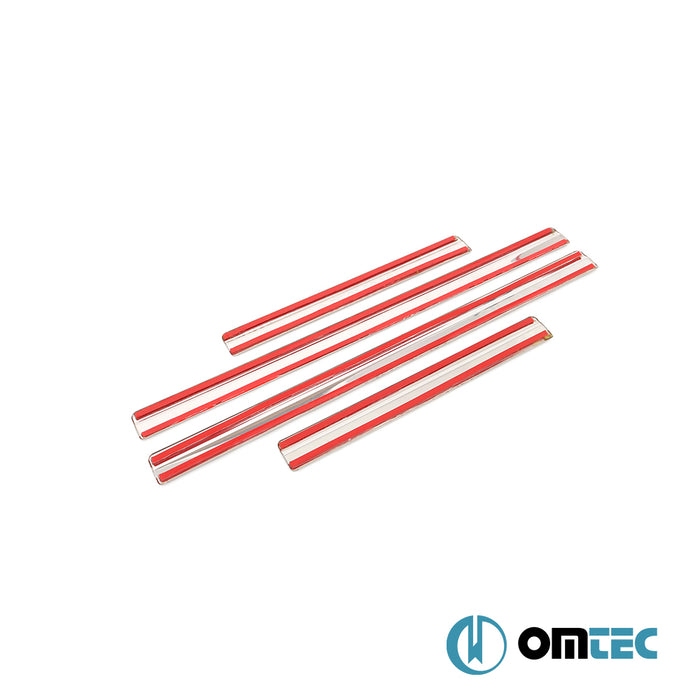 Line (Salomon) Door Sill Covers 4 Pcs. S.Steel - Nissan Navara - PK D40  - (2005-2015)