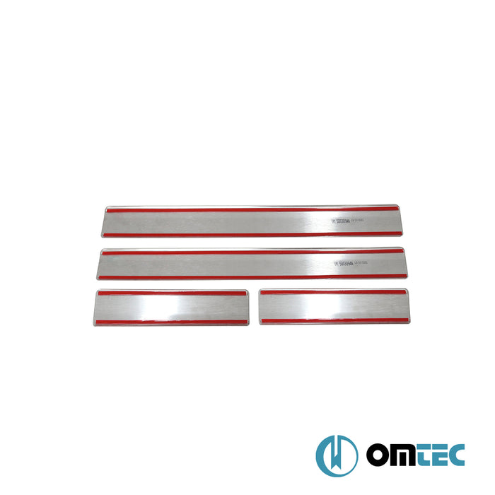 Norm Inner Door Sill Cover 4 Pcs. S. Steel - Nissan Navara - PK D40  - (2005-2015)