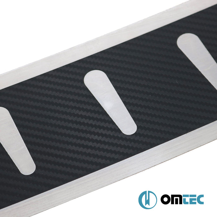 Carbon Foiled Plain Rear Bumper Sill Cover S.Steel - Opel Zafira - MPV I  - (1999-2005)