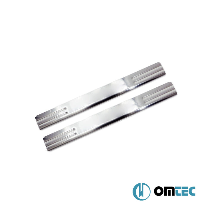 Seuil de porte : Baguettes chromées en inox- 2 pièces - Opel Corsa - HB 5D S07  - (2006-2015)