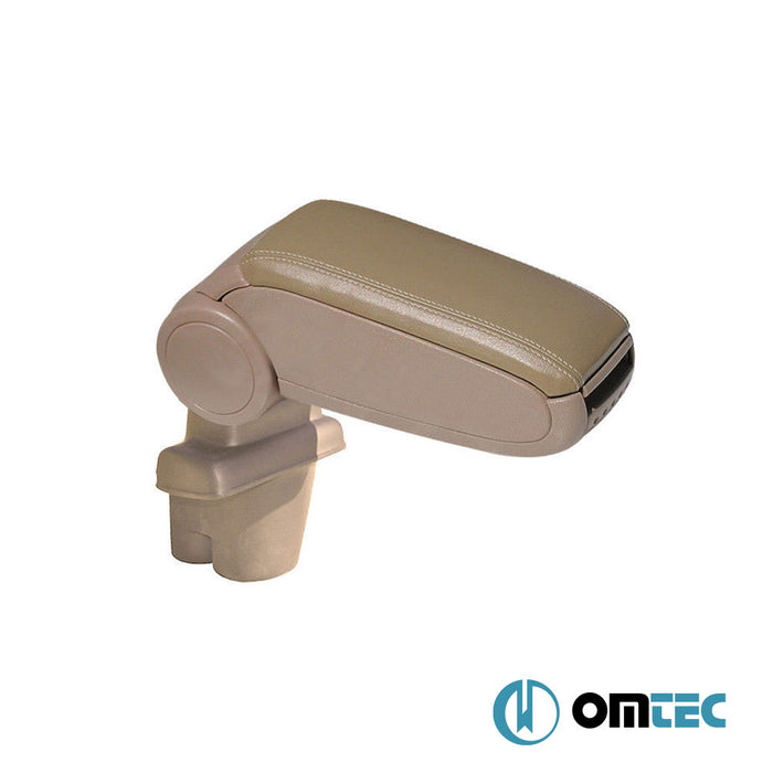 Accoudoir V1 (Cuir Artificiel+Support moulé sous-vide) Beige - Peugeot 307 - HB 3D I - (2001 - 2008)