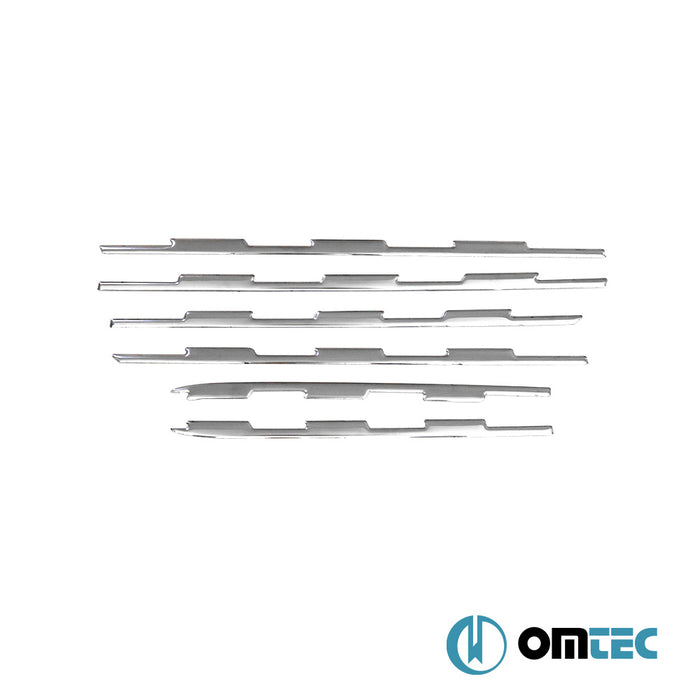 Grille de calandre - Baguettes chromées en inox (Brillant) - 6 pièces - Peugeot Partner - MVN K9 - (2019 - )