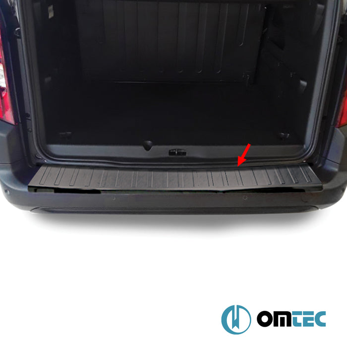 Pare chocs arrière - Seuil chromé en inox ( Noir - effet brossé ) - Peugeot Rifter - MVN K9  - (2019-)