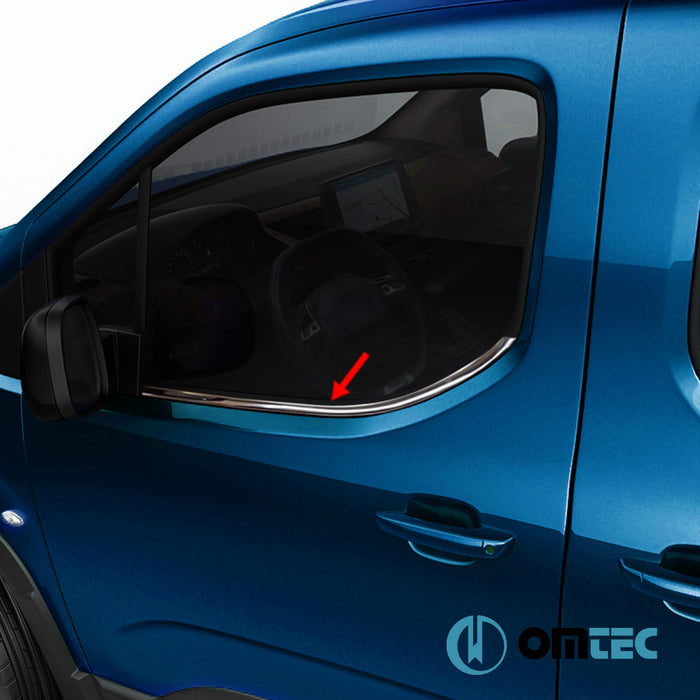 Window Trim Cover 2 Pcs. S.Steel (Gloss)  - Opel Combo - MVN V  - (2019-)