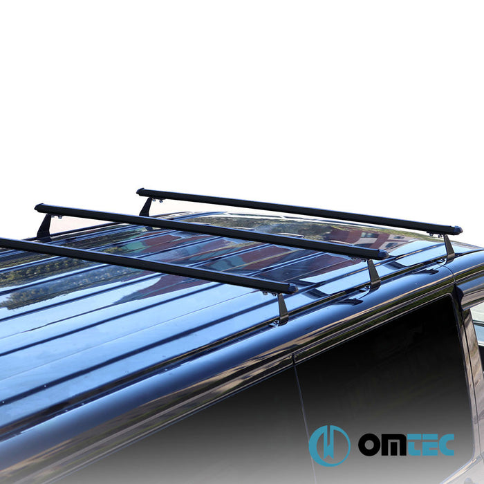 Heavy Duty Roof Bar 3 Pcs. (Black) Alu. - Peugeot Partner - MVN K9  - (2019-)