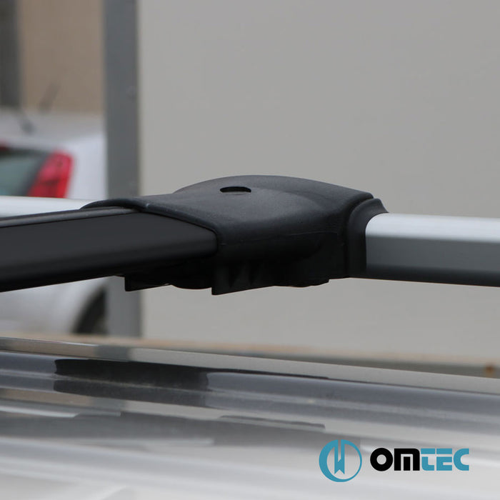 Barres De Toit Transversales (Elegance) Noir 2 Pcs. Alu. (Av Long - Arr Court) - Land Rover Freelander - SUV L314  - (1997-2006)